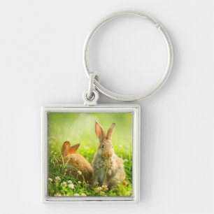 Easter Rabbits Keychain