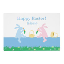Easter Rabbits Laminated Placemat