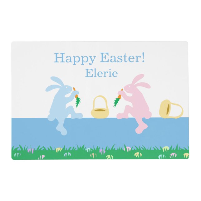 Easter Rabbits Laminated Placemat (Front)