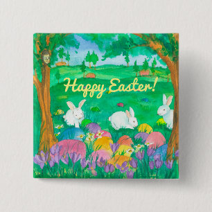 Easter Rabbits Pinback Button