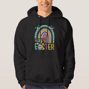 Easter Rainbow Bunny Easter Rabbit Egg Hunting Bas Hoodie