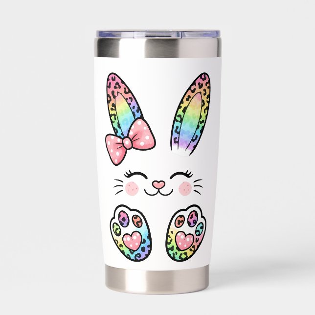  Easter Rainbow Bunny Insulated Tumbler (Front)