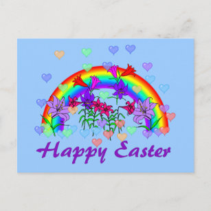 Easter Rainbow Holiday Postcard