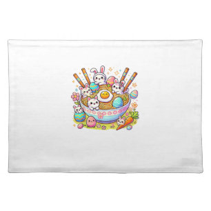 Easter Ramen Cats Cute Anime Happy Easter Day Wome Cloth Placemat