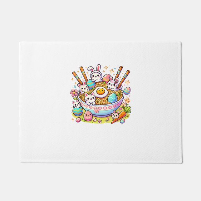 Easter Ramen Cats Cute Anime Happy Easter Day Wome Doormat (Front)