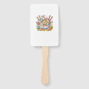 Easter Ramen Cats Cute Anime Happy Easter Day Wome Hand Fan