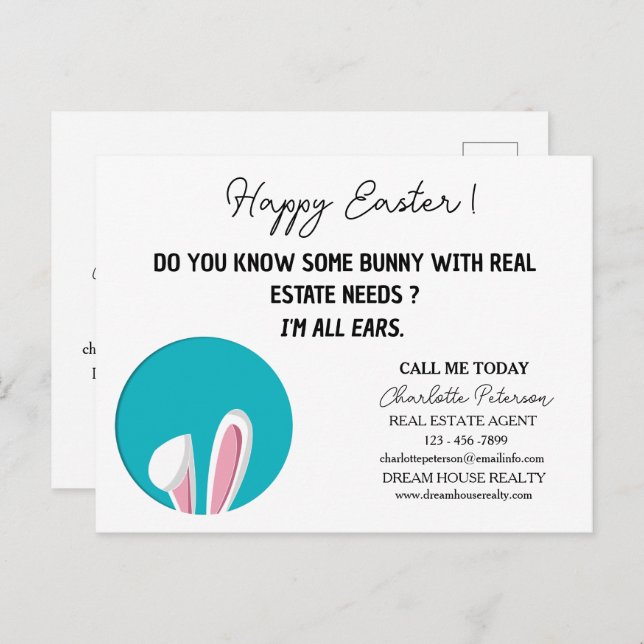 Easter Real Estate Marketing Farming  Holiday Postcard (Front/Back)