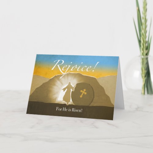 Easter Rejoice For He is risen Christs Tomb Card