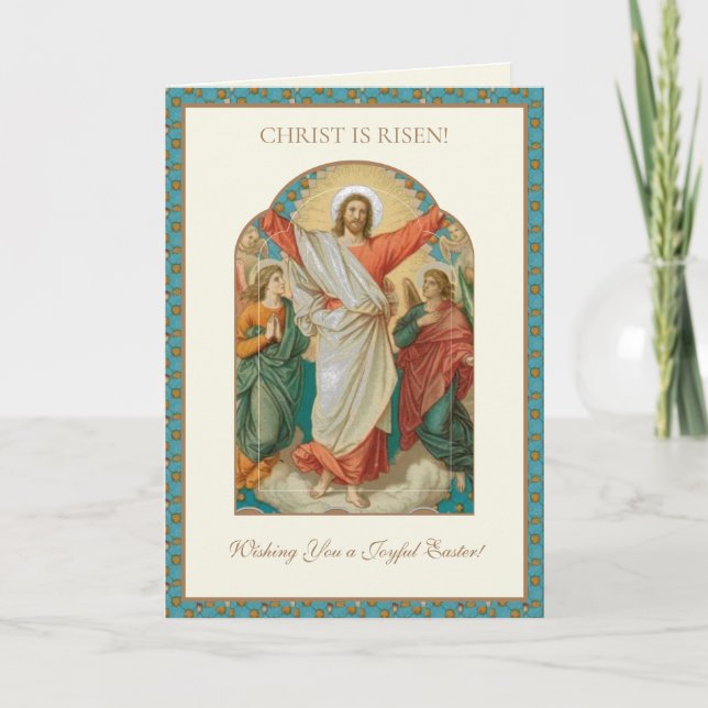 Easter Religious Resurrection Jesus Christian Holi Holiday Card (Front)