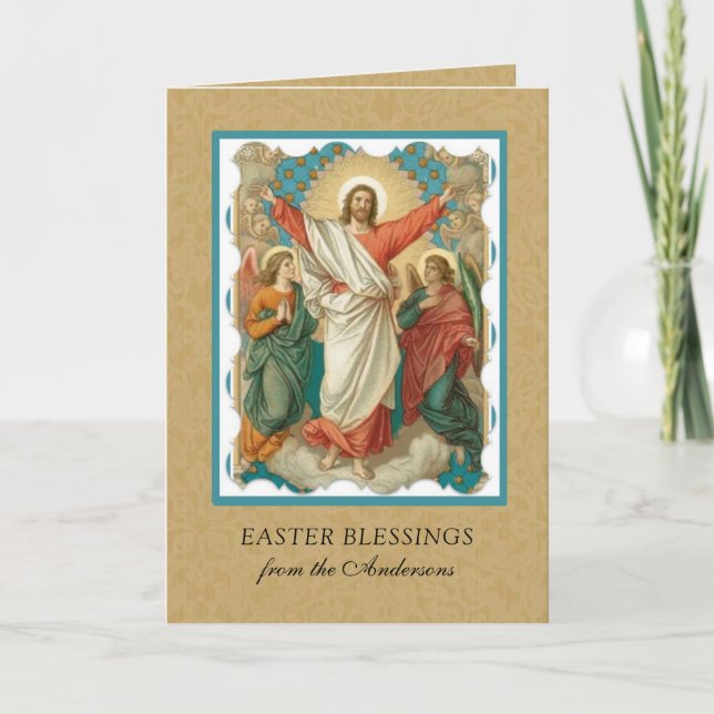 Easter Religious Resurrection Jesus Christian Holi Holiday Card (Front)