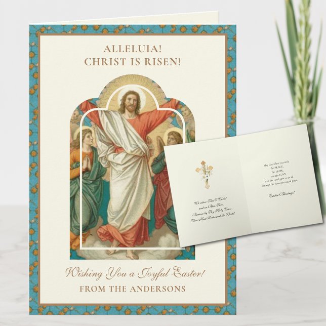 Easter Religious Resurrection Jesus Christian Holiday Card (Easy to personalize Easter Cards! )
