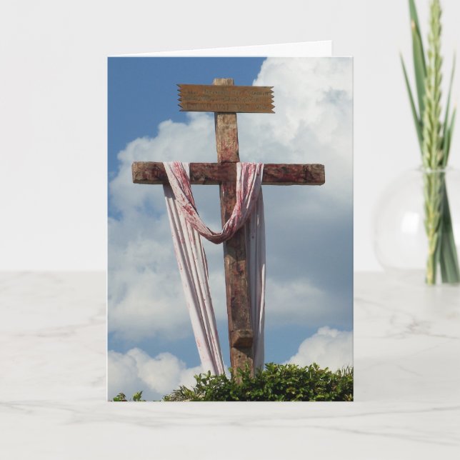 Easter Ressurection Cross Risen As He Said Card (Front)