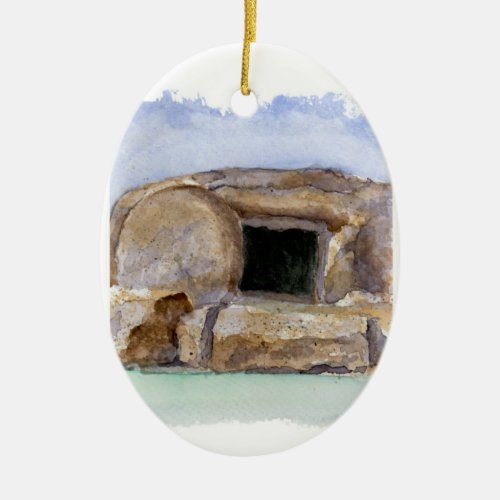 Easter Resurrection Day Empty Tomb Ceramic Ornament