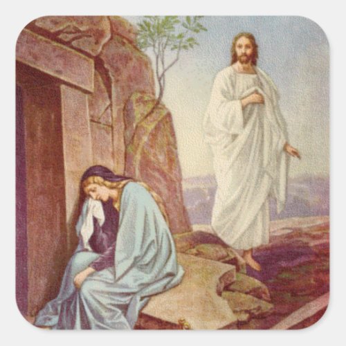 Easter Resurrection Day Square Sticker