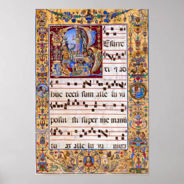 Easter Resurrection Gregorian Medieval Antiphon Poster | Zazzle