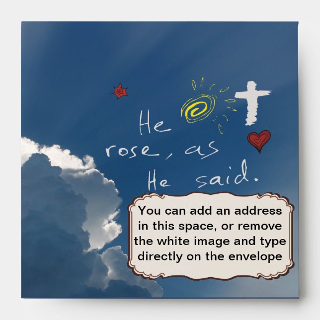 Easter Resurrection He Is Risen Jesus Rose Envelope (Front)
