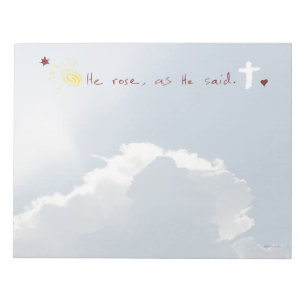 Easter Resurrection He Is Risen Jesus Rose Notepad