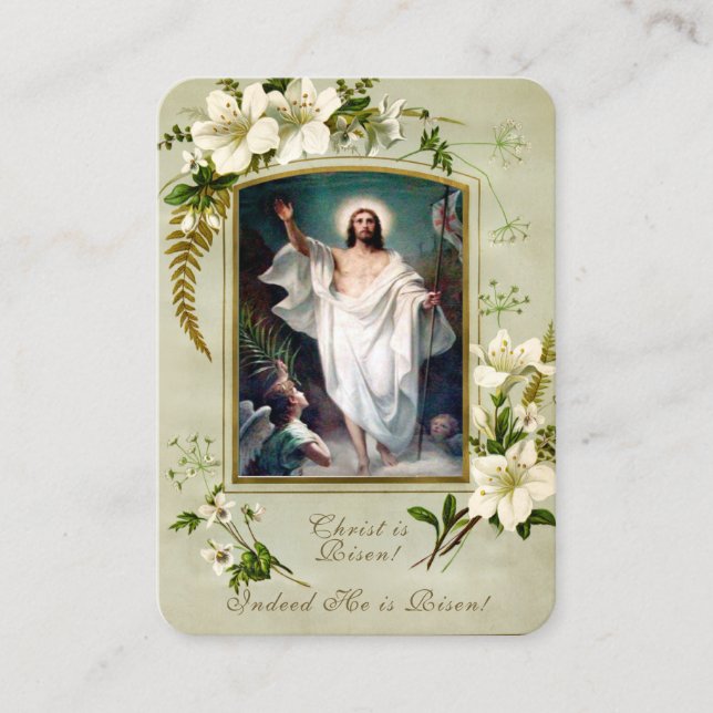 Easter Resurrection Holy Cards Paschal Prayer (Front)