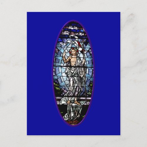 Easter Resurrection of Christ stained glass Holiday Postcard