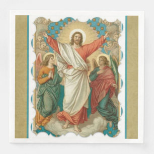 Easter Resurrection Pascha Religious Jesus Angels Paper Dinner Napkins