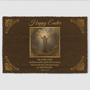 Easter Resurrection Religious Fiber Doormat
