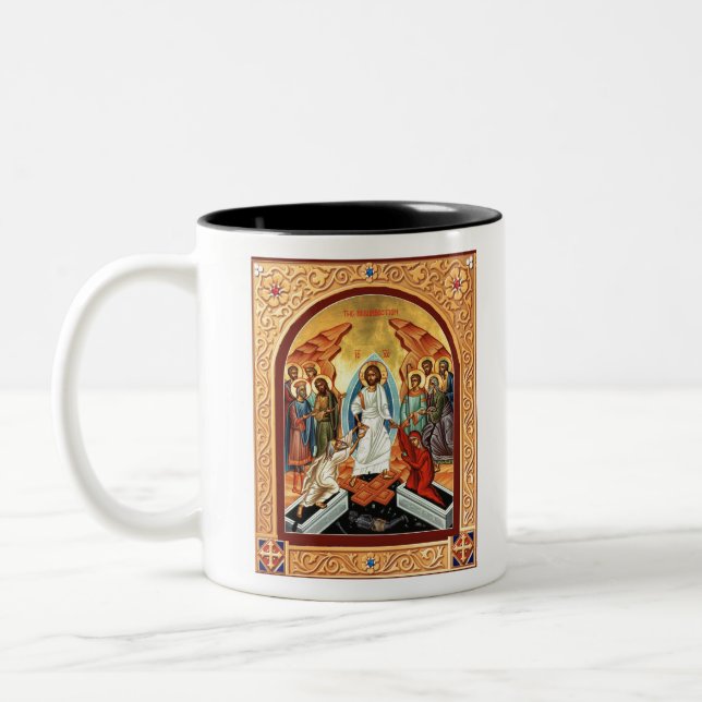 Easter Resurrection Two-Tone Coffee Mug (Left)