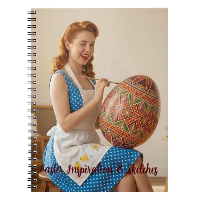  Easter Retro Artist Ginger Girl Noteb Notebook (Front)