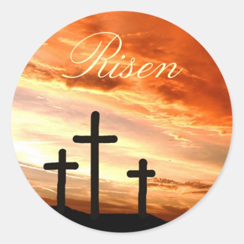 Easter Risen Classic Round Sticker