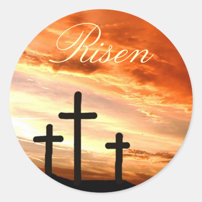 Easter Risen Classic Round Sticker (Front)