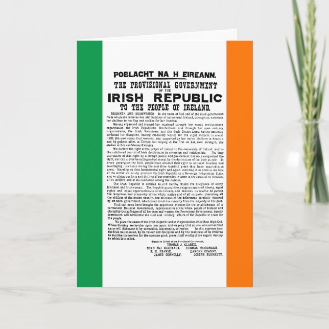 Easter Rising Proclamation of the Irish Republic Holiday Card (Front)