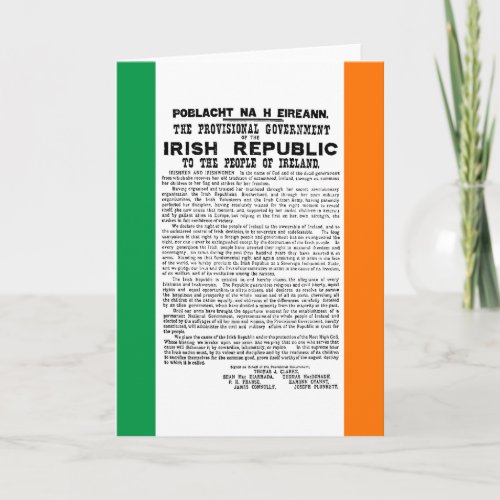 Easter Rising Proclamation of the Irish Republic Holiday Card