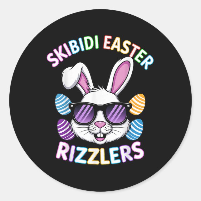 Easter Rizzler Skibidi Funny Easter  Classic Round Sticker (Front)