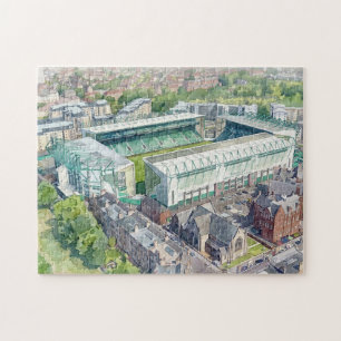 Easter Road Stadium Edinburgh Watercolour Art Jigsaw Puzzle