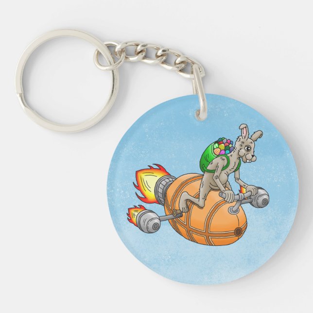 Easter Rocket Bunny Keychain (Front)