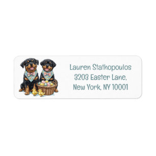 Easter Rottweiler Dogs Easter Basket Label