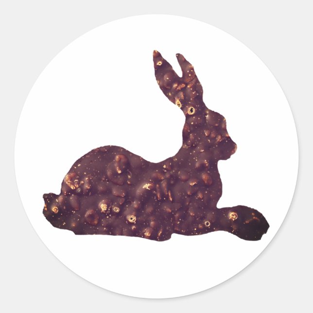 Easter Round Sticker,Brown Chocolate Classic Round Sticker (Front)