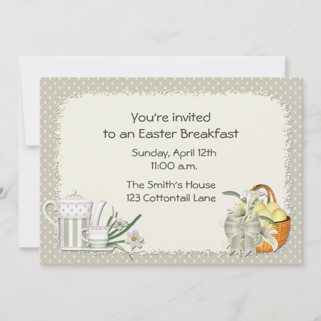 Easter Sage Green Invitation (Front)