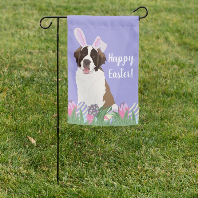 Easter Saint Bernard  Garden Flag (In SItu)