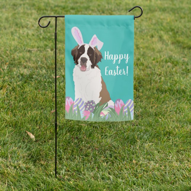 Easter Saint Bernard  Garden Flag (In SItu)