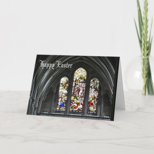 Easter Salisbury Cathedral Stained Glass Window Holiday Card