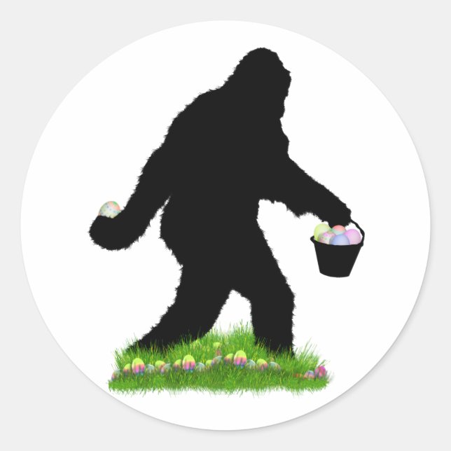 Easter Sasquatch Classic Round Sticker (Front)