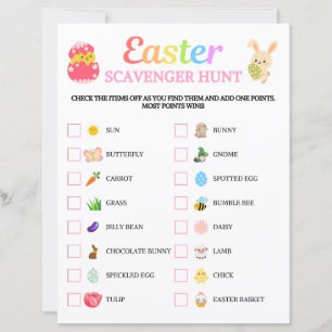 Easter Scavenger Hunt Game