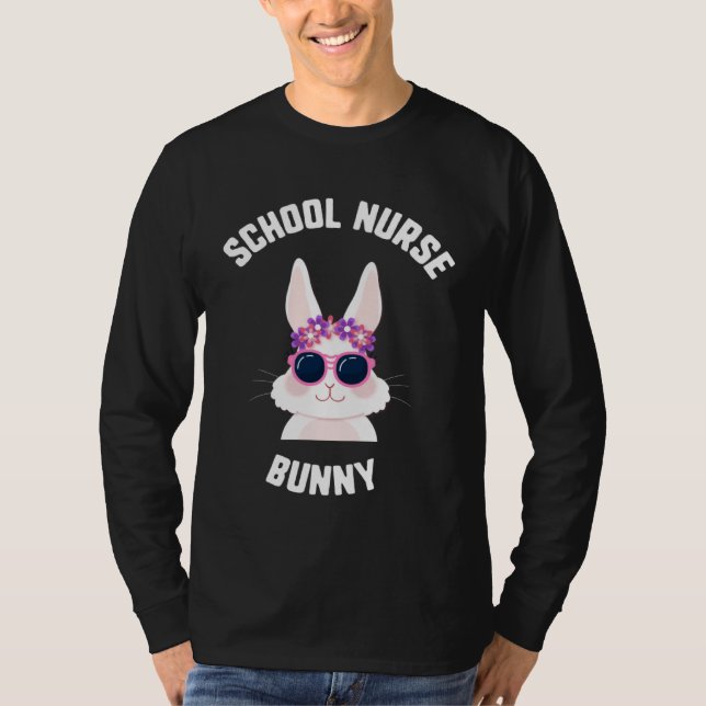 Easter School Nurse Bunny Bunny Sunglasses Kids T-Shirt (Front)