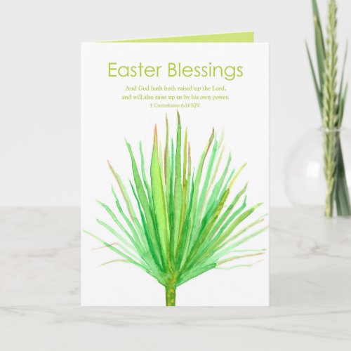 Easter Scripture Corinthians Palm Leaves Bible Card