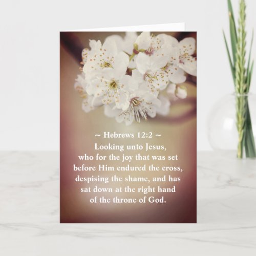 Easter Scripture Looking Unto Jesus Spring Flowers Holiday Card