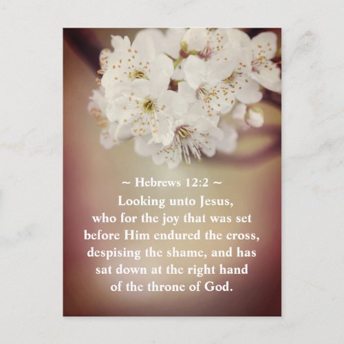 Easter Scripture Looking unto Jesus Spring Flowers Holiday Postcard
