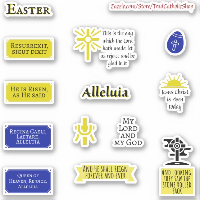Easter Scripture Quotes Colorful Trad Catholic Sticker (Front)