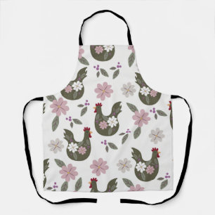 Easter seamless pattern with chicken. apron