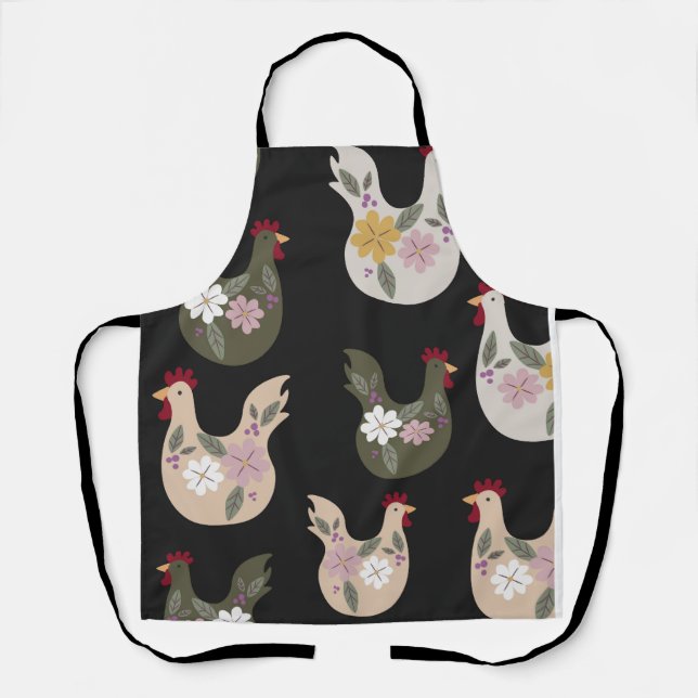 Easter seamless pattern with chicken.  apron (Front)