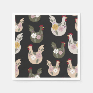 Easter seamless pattern with chicken. napkins